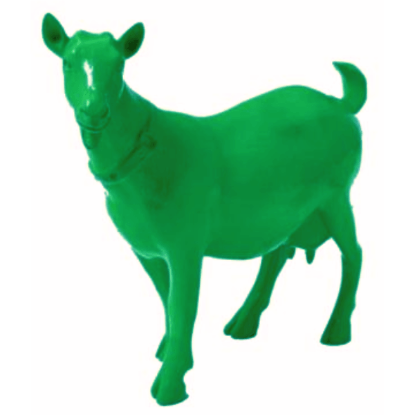 Sculpture Chèvre en Résine 60 cm Vert Mat – Swiss Sculpture - Swiss-sculpture.ch