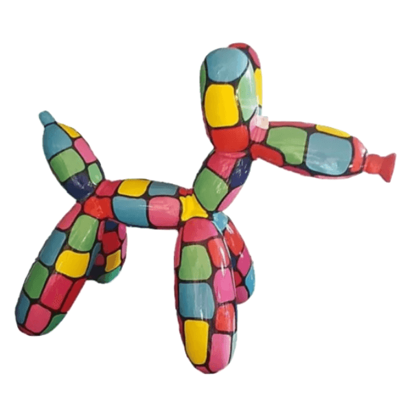 Sculpture Chien XXL en Résine 120 cm Multicolore – Swiss Sculpture - Swiss-sculpture.ch
