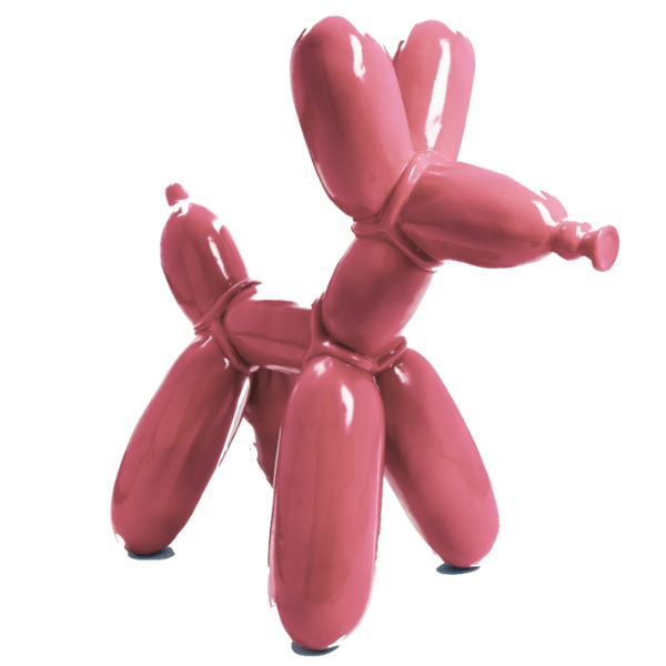 Sculpture Chien XXL en Résine 120 cm Rose Clair – Swiss Sculpture - Swiss-sculpture.ch