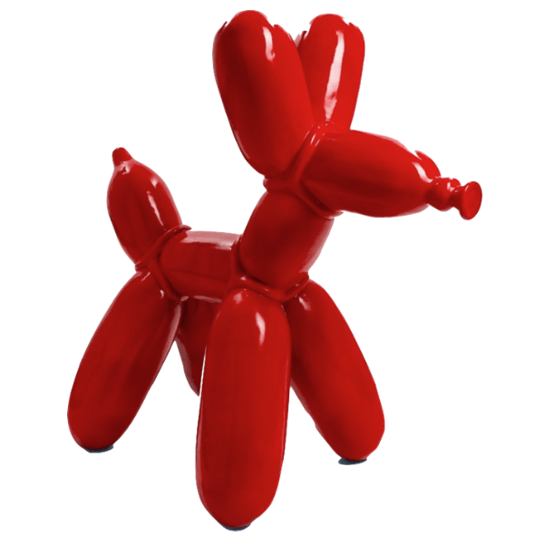 Sculpture Chien XXL en Résine 120 cm Rouge Brillant – Swiss Sculpture - Swiss-sculpture.ch