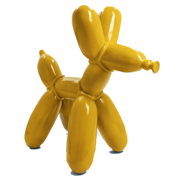 Sculpture Chien en Résine 70 cm Jaune – Swiss Sculpture - Swiss-sculpture.ch