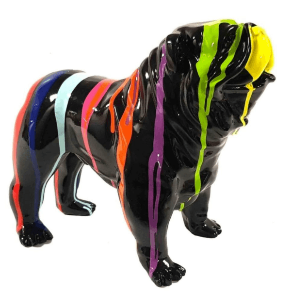 Sculpture XXL Bouledogue Anglais en Résine 160 cm Multicolore – Swiss Sculpture - Swiss-sculpture.ch