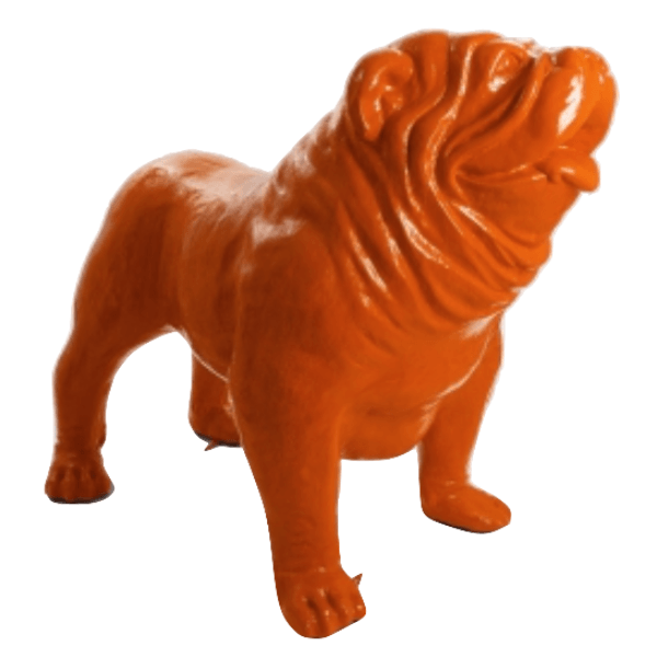 Statue Chien Bouledogue Anglais Animaux Resine - 160cm - Orange - ANIMAUX-RESINE.FR