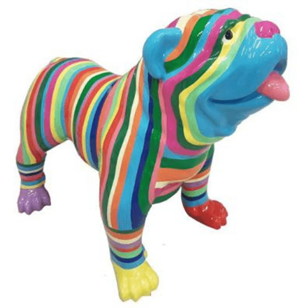 Sculpture Bouledogue Anglais 30 cm en Résine Multicolore – Swiss Sculpture - Swiss-sculpture.ch