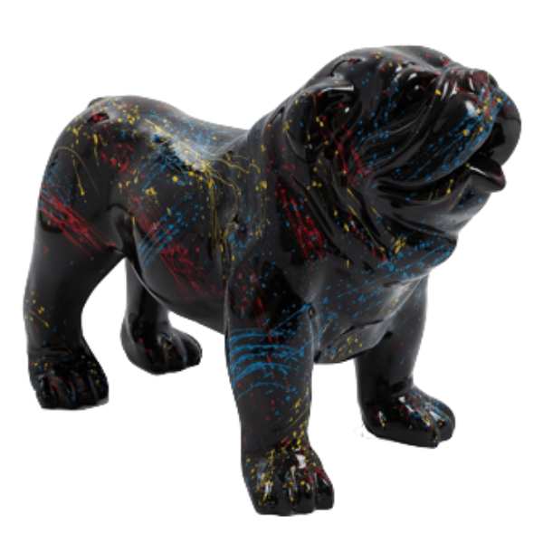 Sculpture Bouledogue Anglais 30 cm en Résine Noir Mat – Swiss Sculpture - Swiss-sculpture.ch