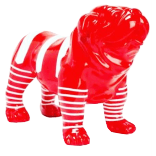 Sculpture Bouledogue Anglais 30 cm Résine Rouge Marin – Swiss Sculpture - Swiss-sculpture.ch