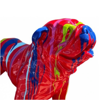 Sculpture Bouledogue Anglais 30 cm en Résine Multicolore Rouge – Swiss Sculpture - Swiss-sculpture.ch