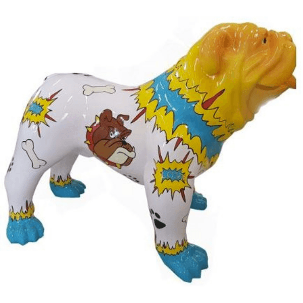 Sculpture Bouledogue Anglais en Résine 30 cm Multicolore – Swiss Sculpture - Swiss-sculpture.ch