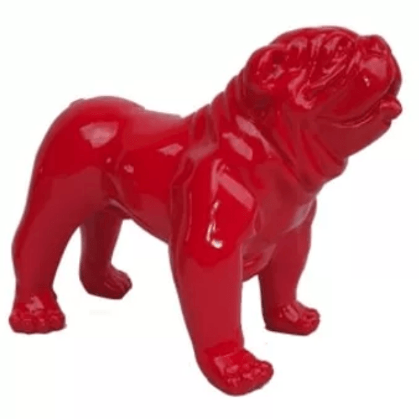 Sculpture Bouledogue Anglais en Résine 60 cm Rouge – Swiss Sculpture - Swiss-sculpture.ch