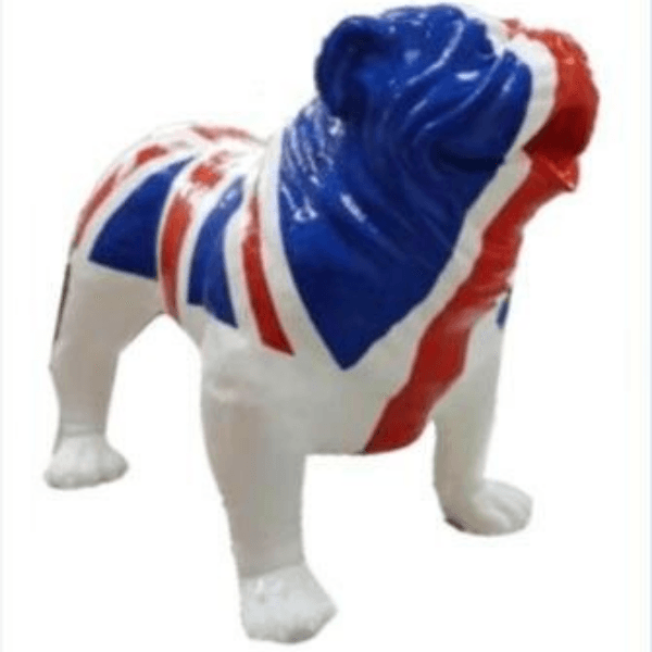 Sculpture Bouledogue Anglais 90 cm en Résine Multicolore – Swiss Sculpture - Swiss-sculpture.ch