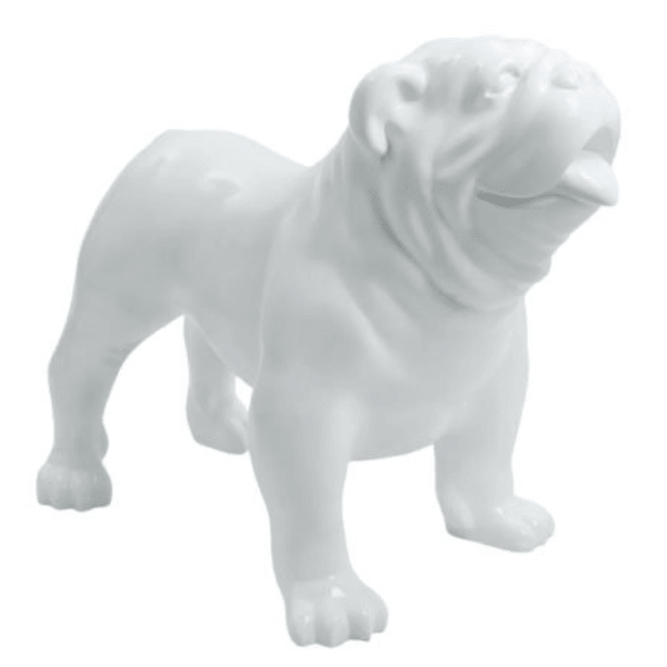 Sculpture Bouledogue Anglais 90 cm Résine Blanche – Swiss Sculpture - Swiss-sculpture.ch