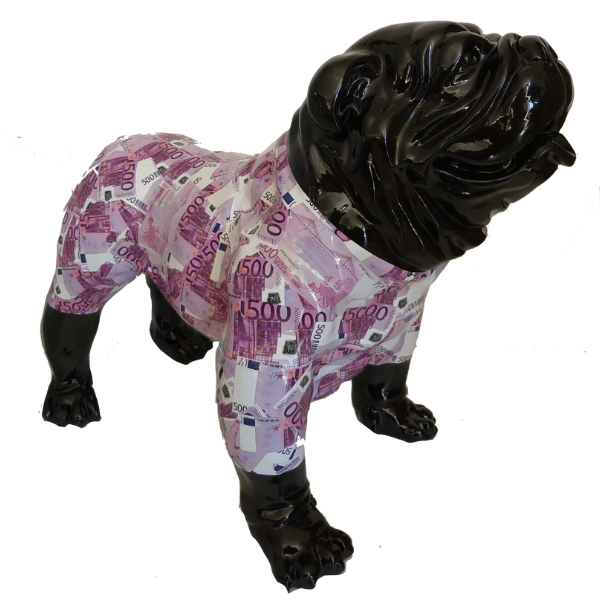Sculpture Bouledogue Anglais 90 cm en Résine Multicolore – Swiss Sculpture - Swiss-sculpture.ch
