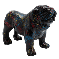Sculpture Bouledogue Anglais 90 cm en Résine Noir Graffiti – Swiss Sculpture - Swiss-sculpture.ch