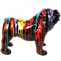 Sculpture Bouledogue Anglais en Résine 90 cm Multicolore – Swiss Sculpture - Swiss-sculpture.ch