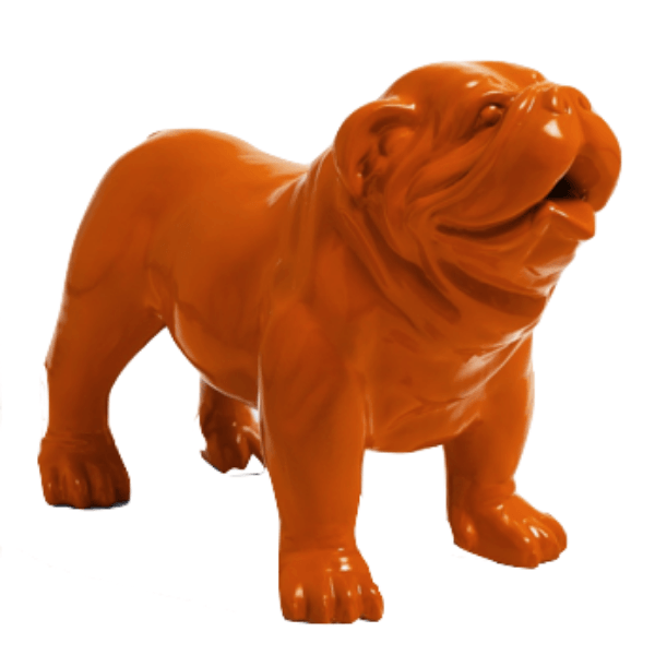 Sculpture Bouledogue Anglais 90 cm Résine Orange – Swiss Sculpture - Swiss-sculpture.ch