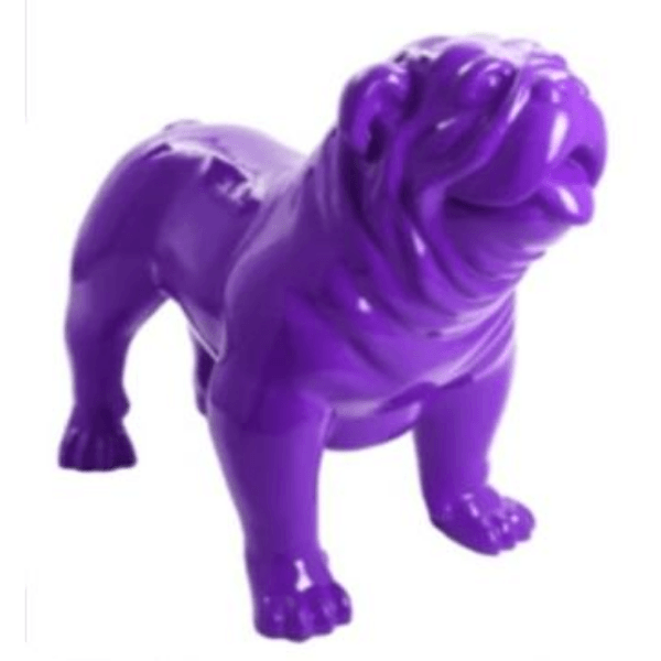 Sculpture Bouledogue Anglais 90 cm Résine Violet – Swiss Sculpture - Swiss-sculpture.ch