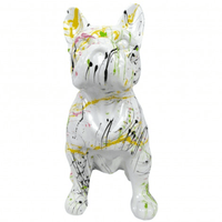 Sculpture Bouledogue Français 30 cm Résine Blanc Graffiti – Swiss Sculpture - Swiss-sculpture.ch