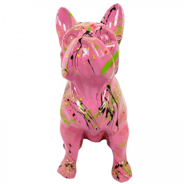 Sculpture Bouledogue Français 30 cm Résine Rose – Swiss Sculpture - Swiss-sculpture.ch