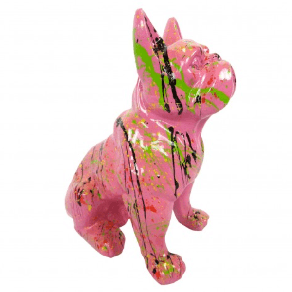 Sculpture Bouledogue Français 30 cm Résine Rose – Swiss Sculpture - Swiss-sculpture.ch