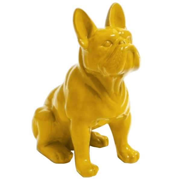 Sculpture Bouledogue Français 30 cm en Résine Jaune – Swiss Sculpture - Swiss-sculpture.ch