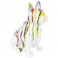 Sculpture Bouledogue Français 30 cm en Résine Multicolore – Swiss Sculpture - Swiss-sculpture.ch