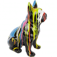 Sculpture Bouledogue Français 30 cm en Résine Multicolore – Swiss Sculpture - Swiss-sculpture.ch