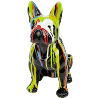 Sculpture Bouledogue Français 30 cm en Résine Multicolore – Swiss Sculpture - Swiss-sculpture.ch