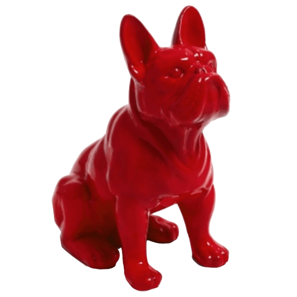 Sculpture Bouledogue Français 30 cm en Résine Rouge – Swiss Sculpture - Swiss-sculpture.ch