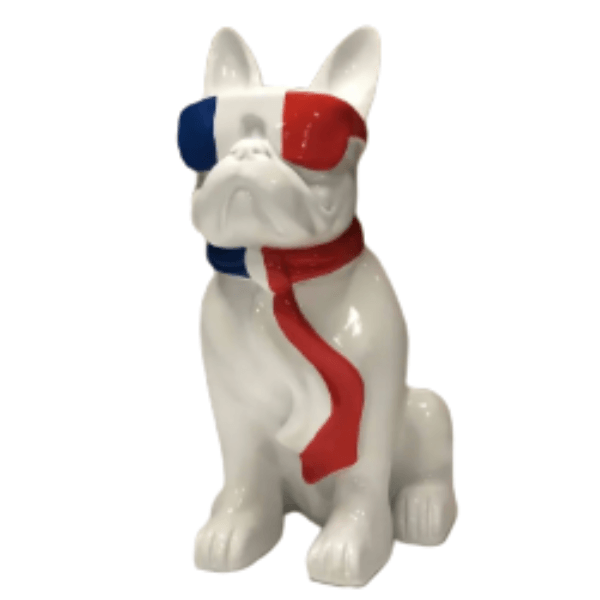 Sculpture Bouledogue Français 35 cm en Résine Multicolore – Swiss Sculpture - Swiss-sculpture.ch