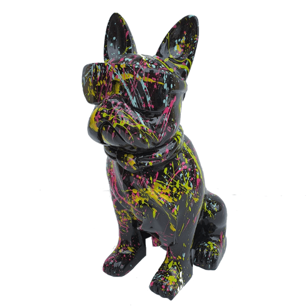 Sculpture Bouledogue Français 80 cm Résine Noir Mat – Swiss Sculpture - Swiss-sculpture.ch