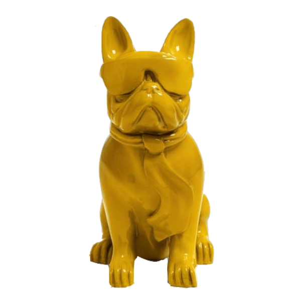 Sculpture Bouledogue Français en Résine 80 cm Jaune – Swiss Sculpture - Swiss-sculpture.ch