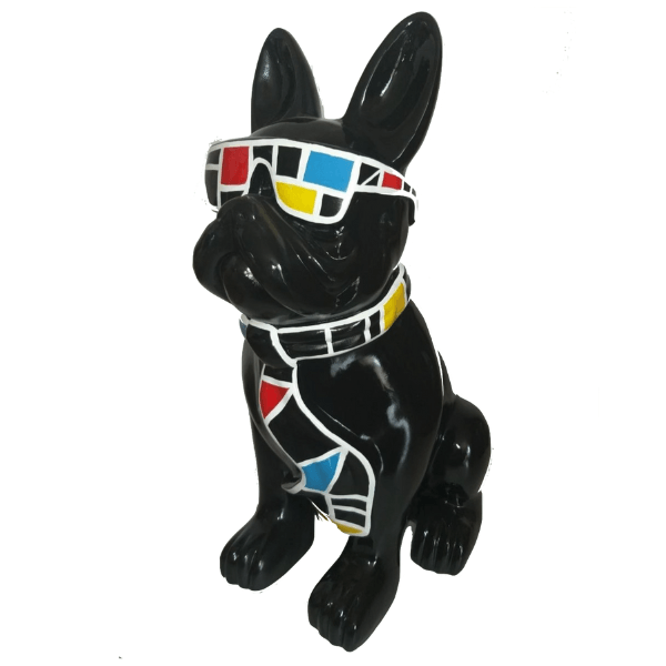 Sculpture Bouledogue Français 80 cm Résine Noir – Swiss Sculpture - Swiss-sculpture.ch
