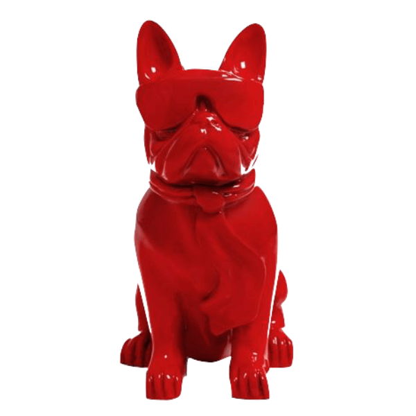 Sculpture Bouledogue Français en Résine 80 cm Rouge – Swiss Sculpture - Swiss-sculpture.ch