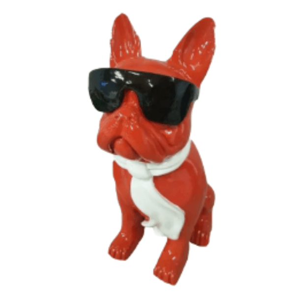 Sculpture Bouledogue Français 80 cm en Résine Orange – Swiss Sculpture - Swiss-sculpture.ch