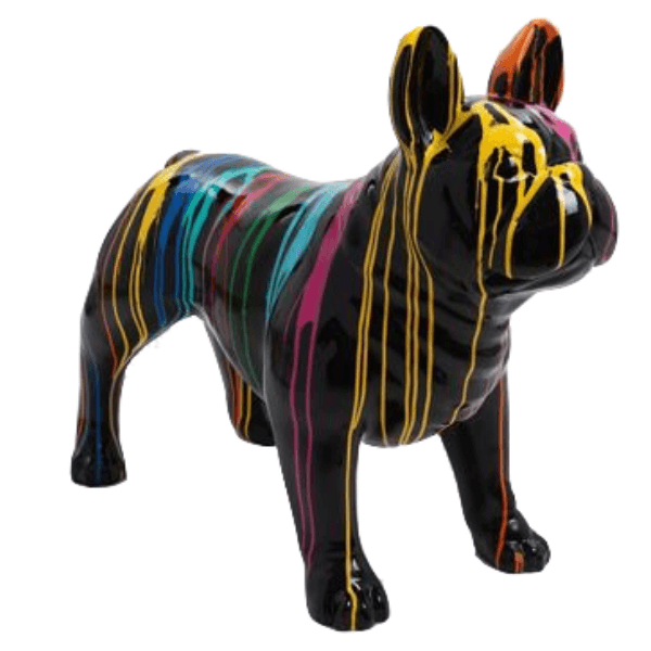 Sculpture Bouledogue Français 90 cm en Résine Multicolore – Swiss Sculpture - Swiss-sculpture.ch