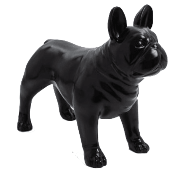 Sculpture Bouledogue Français 90 cm en Résine Noir Brillant – Swiss Sculpture - Swiss-sculpture.ch