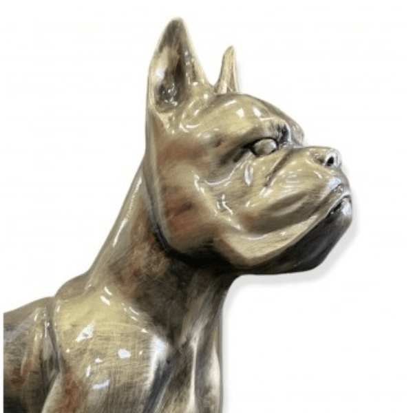 Sculpture XXL Chien Boxer en Résine 110 cm Bronze – Swiss Sculpture - Swiss-sculpture.ch