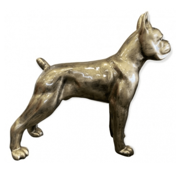 Sculpture XXL Chien Boxer en Résine 110 cm Bronze – Swiss Sculpture - Swiss-sculpture.ch