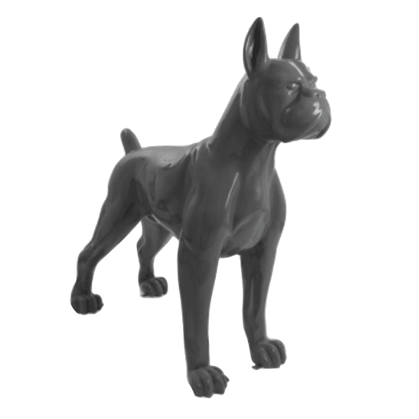 Sculpture Chien Boxer XXL en Résine 110 cm Gris – Swiss Sculpture - Swiss-sculpture.ch