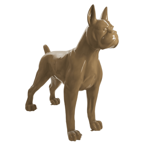 Sculpture XXL Chien Boxer en Résine 110 cm Marron – Swiss Sculpture - Swiss-sculpture.ch