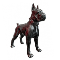 Sculpture XXL Chien Boxer en Résine 180 cm Argenté – Swiss Sculpture - Swiss-sculpture.ch