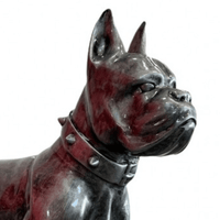 Sculpture XXL Chien Boxer en Résine 180 cm Argenté – Swiss Sculpture - Swiss-sculpture.ch
