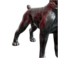 Sculpture XXL Chien Boxer en Résine 180 cm Argenté – Swiss Sculpture - Swiss-sculpture.ch