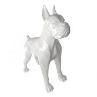 Sculpture Chien Boxer XXL en Résine 180 cm Blanc Mat – Swiss Sculpture - Swiss-sculpture.ch
