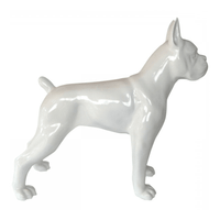 Sculpture Chien Boxer XXL en Résine 180 cm Blanc Mat – Swiss Sculpture - Swiss-sculpture.ch