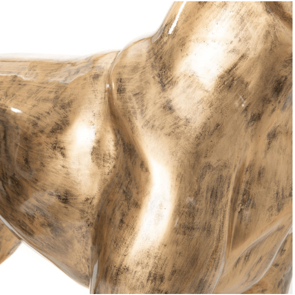 Sculpture XXL Chien Boxer en Résine 180 cm Doré – Swiss Sculpture - Swiss-sculpture.ch