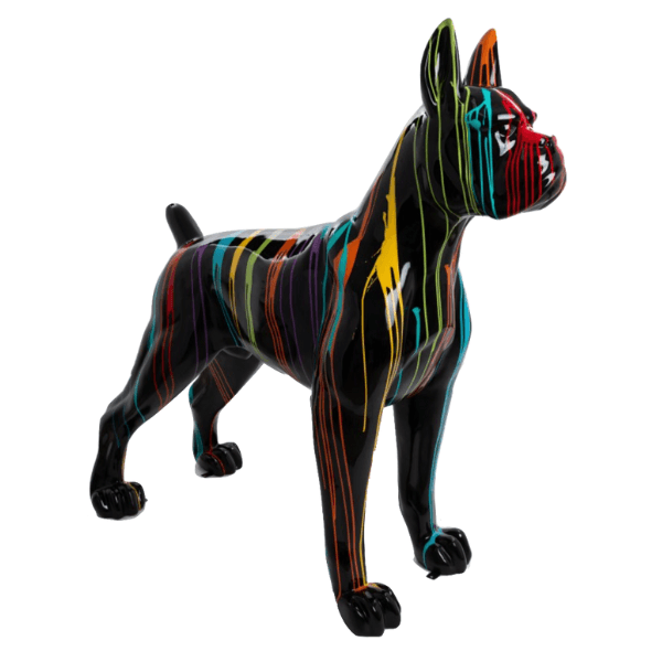 Sculpture XXL Chien Boxer en Résine 180 cm Multicolore – Swiss Sculpture - Swiss-sculpture.ch