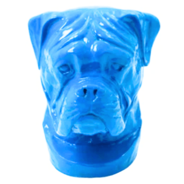 Sculpture Chien Boxer 35 cm en Résine Bleu Ciel – Swiss Sculpture - Swiss-sculpture.ch