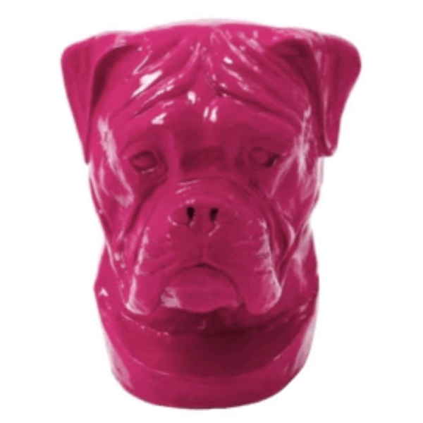 Sculpture Chien Boxer 35 cm Résine Rose Fuchsia – Swiss Sculpture - Swiss-sculpture.ch