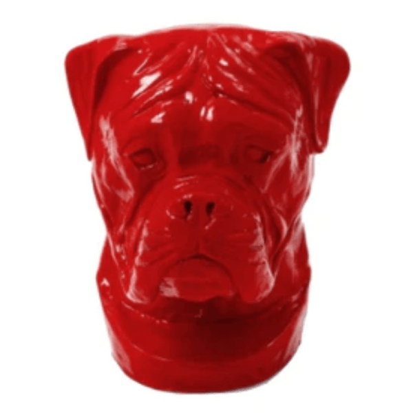 Sculpture Chien Boxer 35 cm en Résine Rouge – Swiss Sculpture - Swiss-sculpture.ch